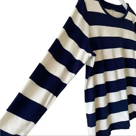 Lands’ End Stripped Blue White Crewneck Cottton Womens Long Sleeves Top SZ LP - Picture 6 of 13